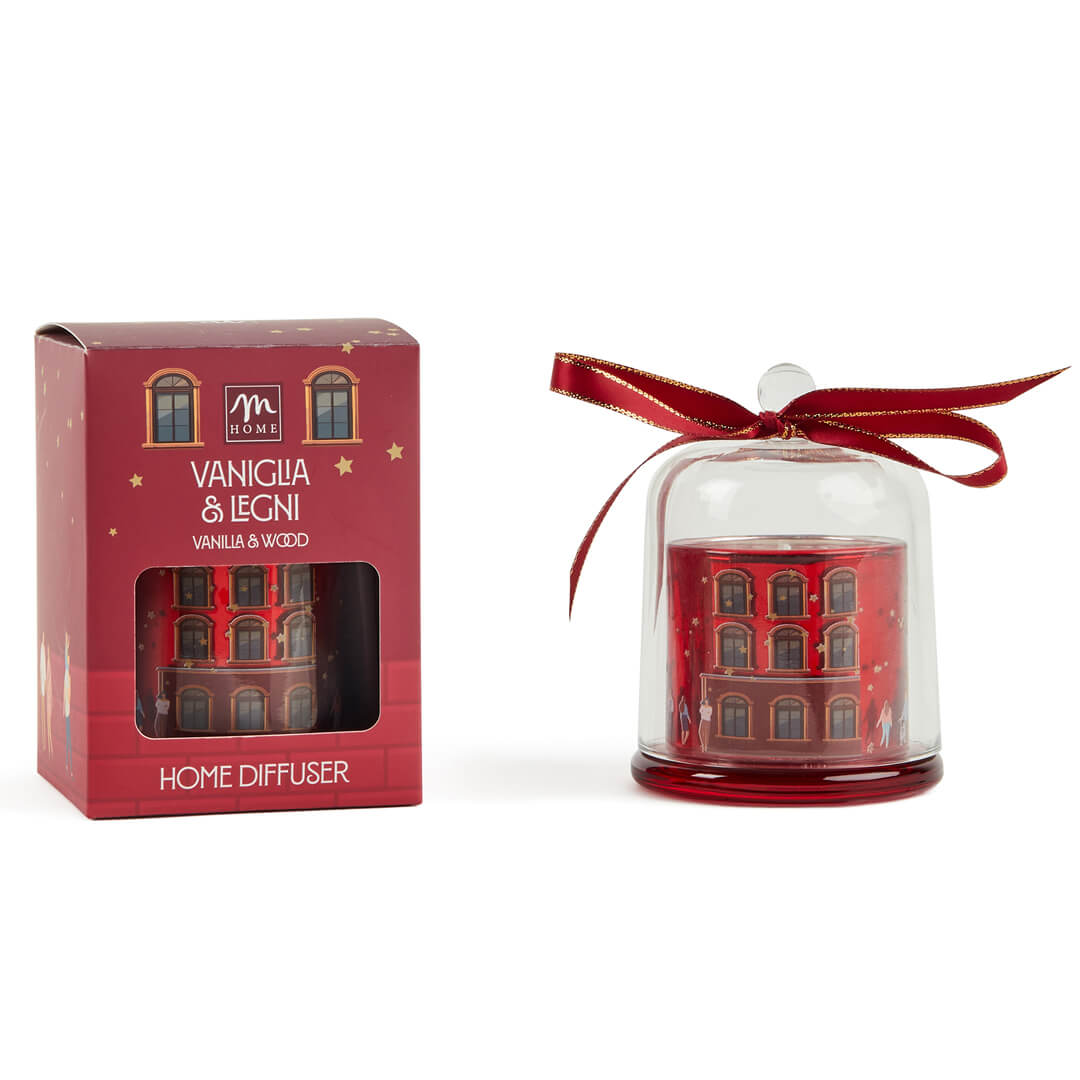 Sveča Zvonček, s steklenim pokrovom, rdeča