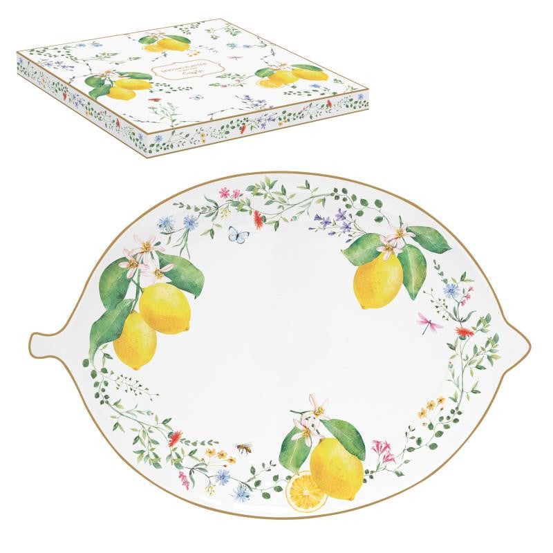 Servirni krožnik Fleurs et Citrons, 30x21 cm