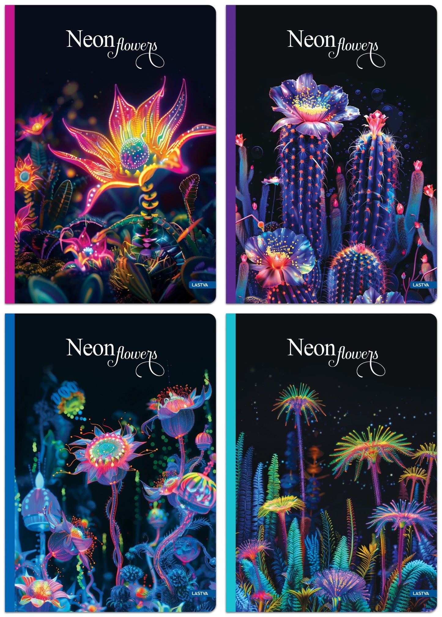 ZVEZEK A4 D 33337 NEON FLOWERS TRD.PL. 96L 70G(25)