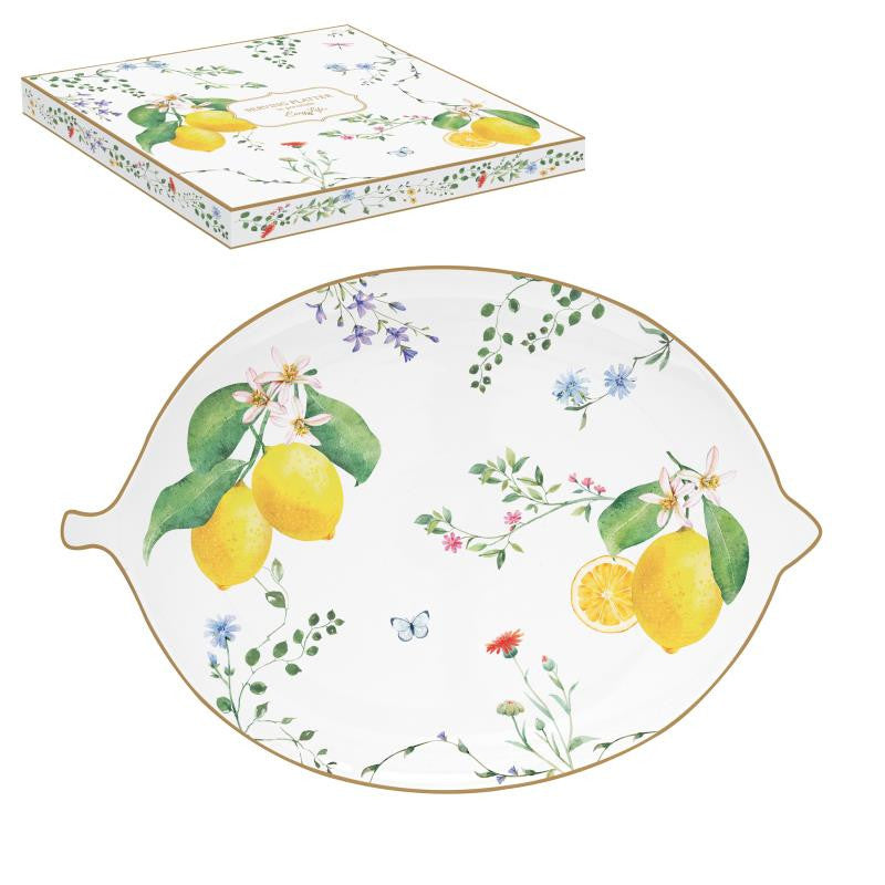 Servirna posoda/pladenj Fleurs et Citrons, 25x18 cm