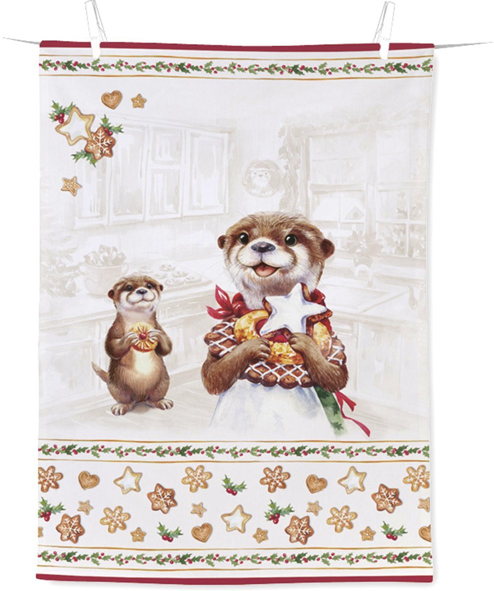 Kuhinjska krpa Otter Family, 50x70 cm