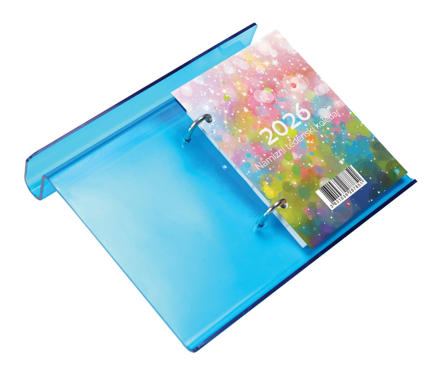 Namizni tedenski koledar 2026, pleksi podstavek, moder