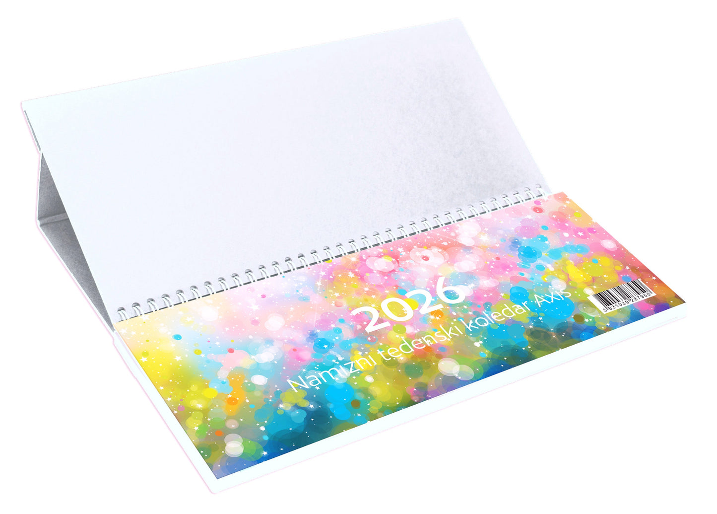 Namizni tedenski koledar Axis 2026, bel