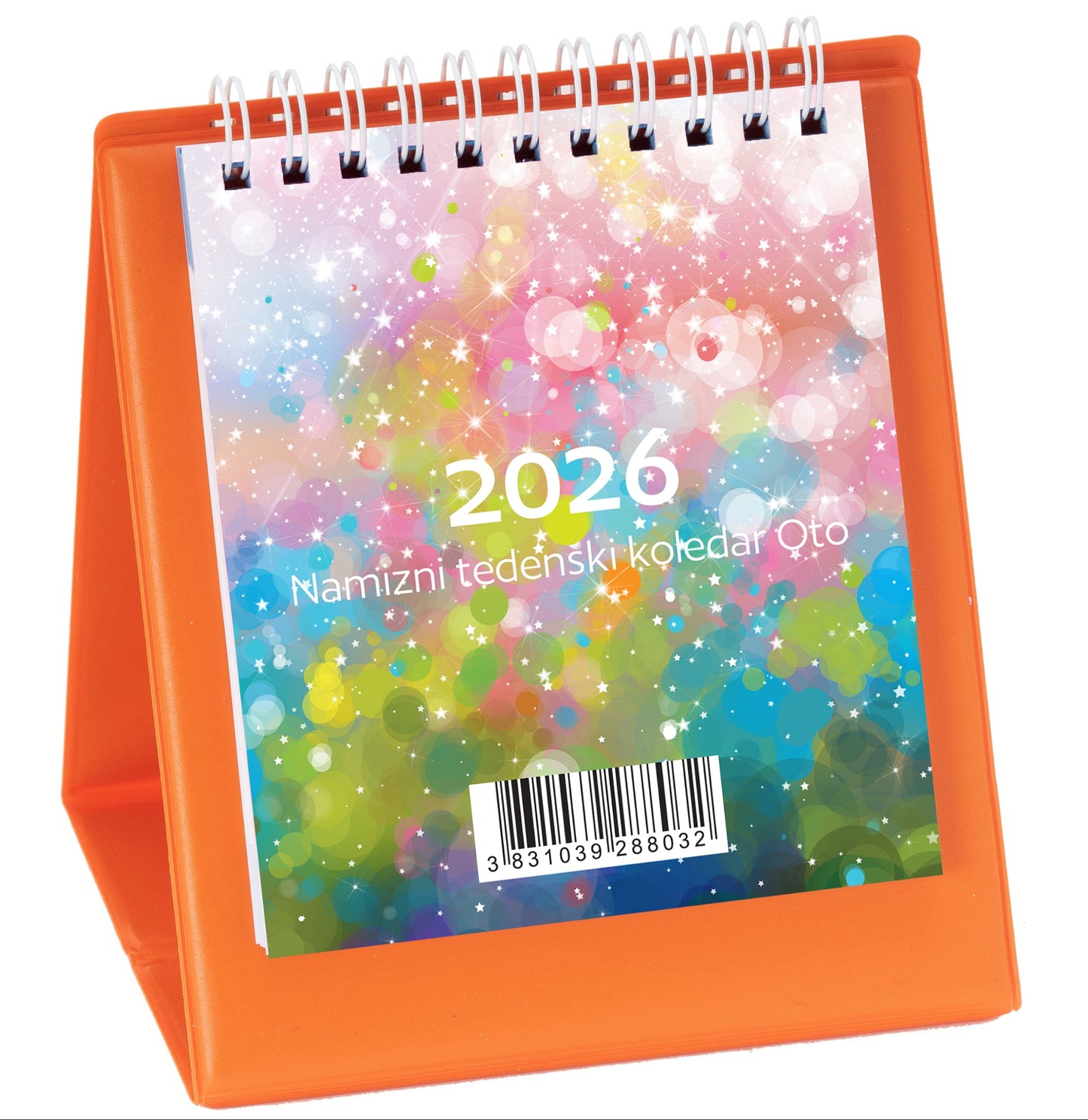 Namizni tedenski koledar Oto 2026, oranžen