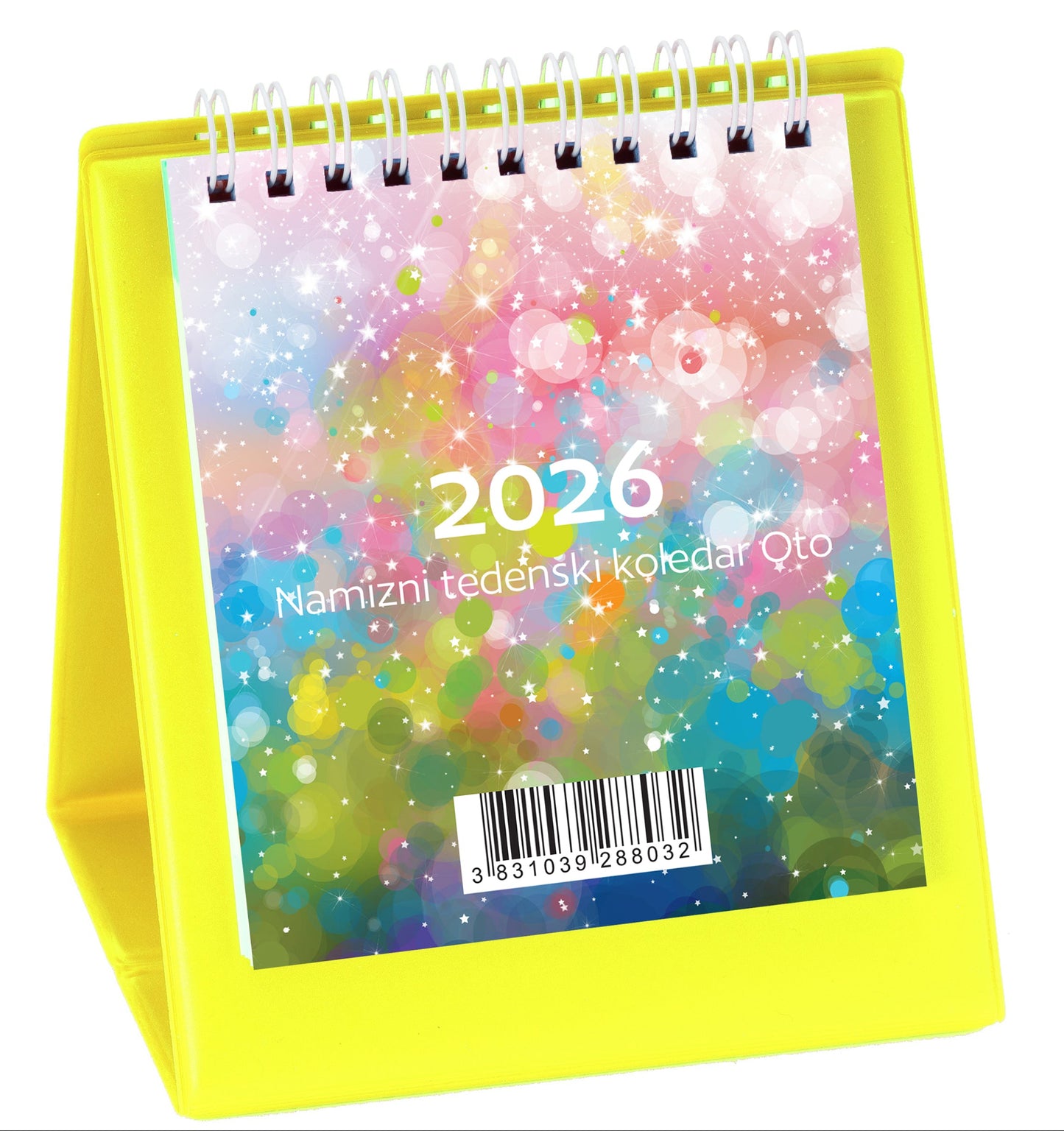 Namizni tedenski koledar Oto 2026, rumen