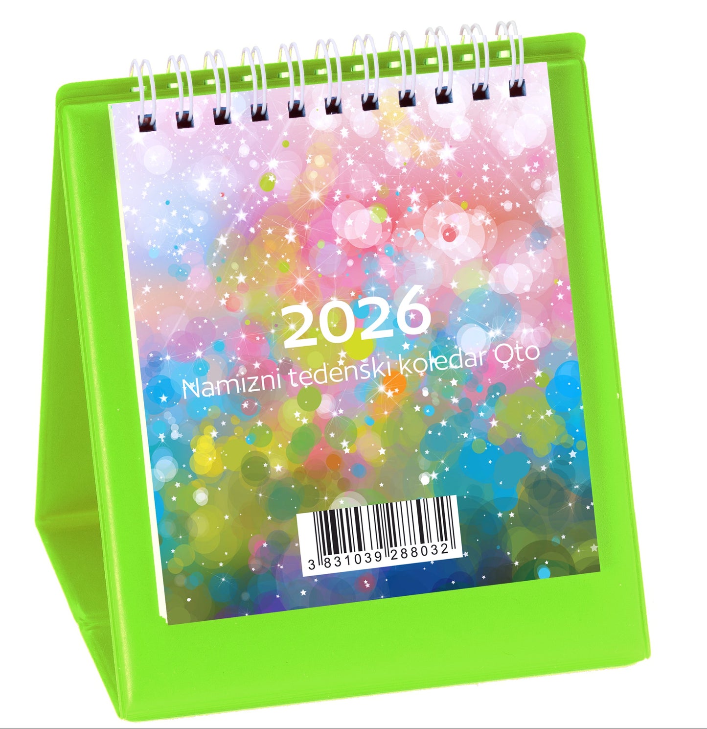 Namizni tedenski koledar Oto 2026, zelen
