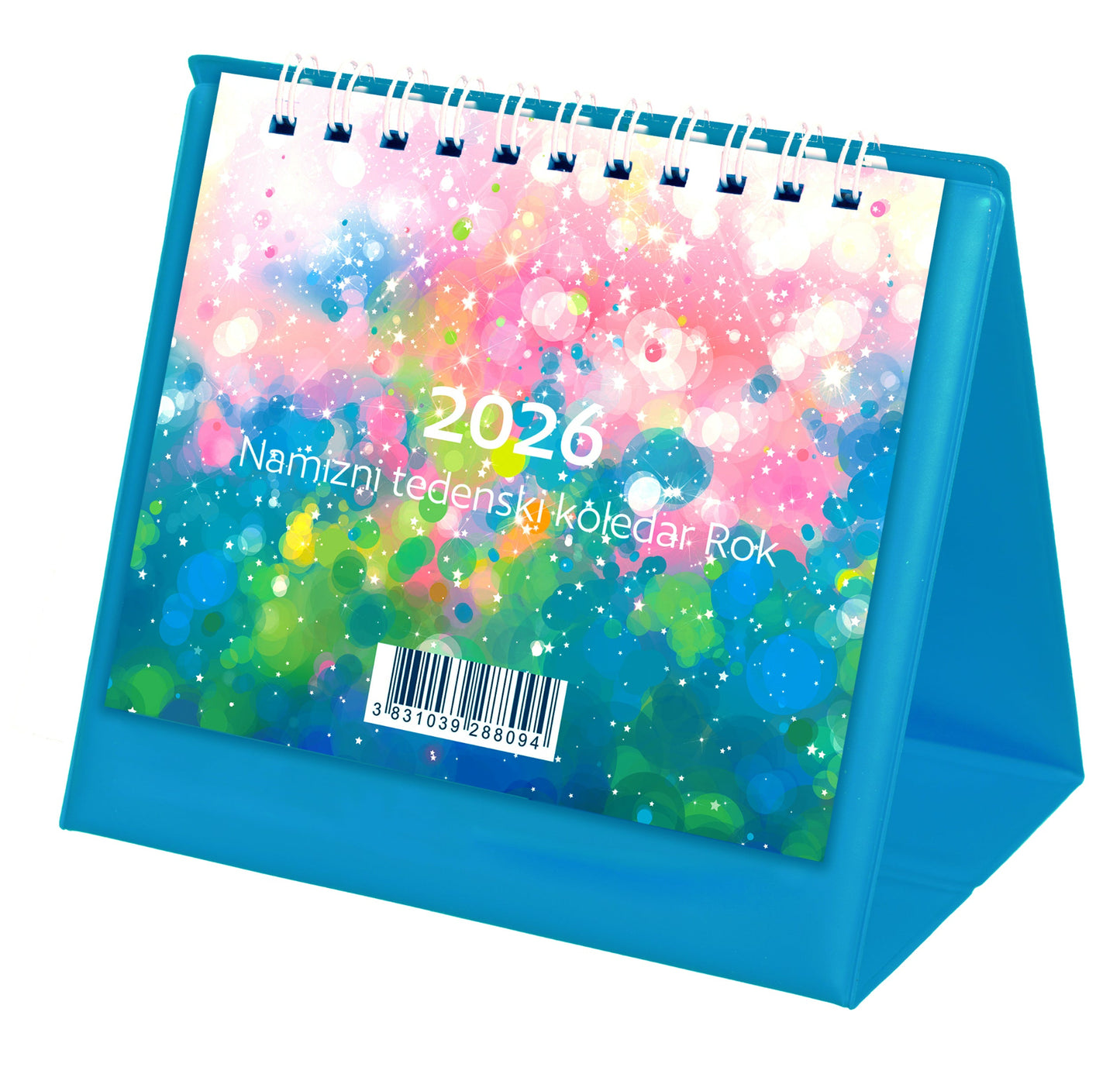 Namizni tedenski koledar Rok 2026, svetlo moder