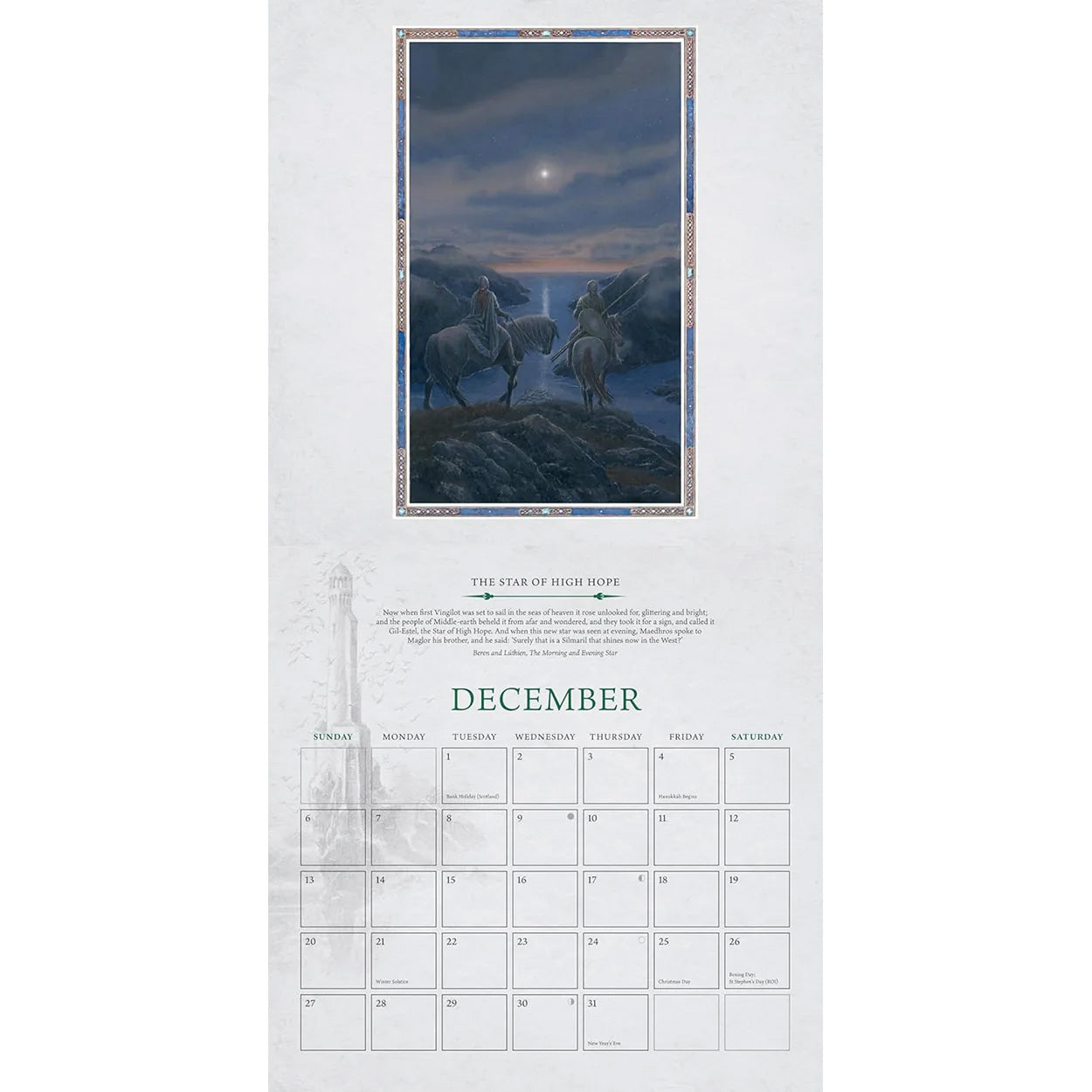 Tolkien Calendar 2026 : The Great Tales of Middle-Earth