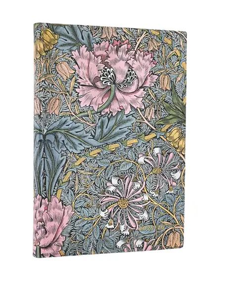 Planer Paperblanks "Morris Pink Honeysuckle" 2025/26, 18-mesečni, midi, horizontalen