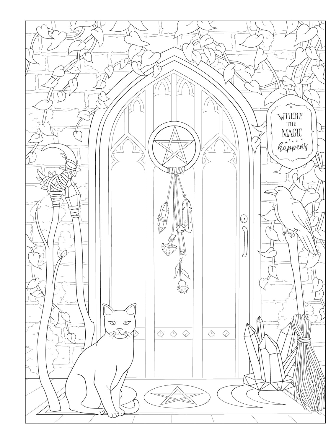 Creative Haven Witchcraft Coloring Book