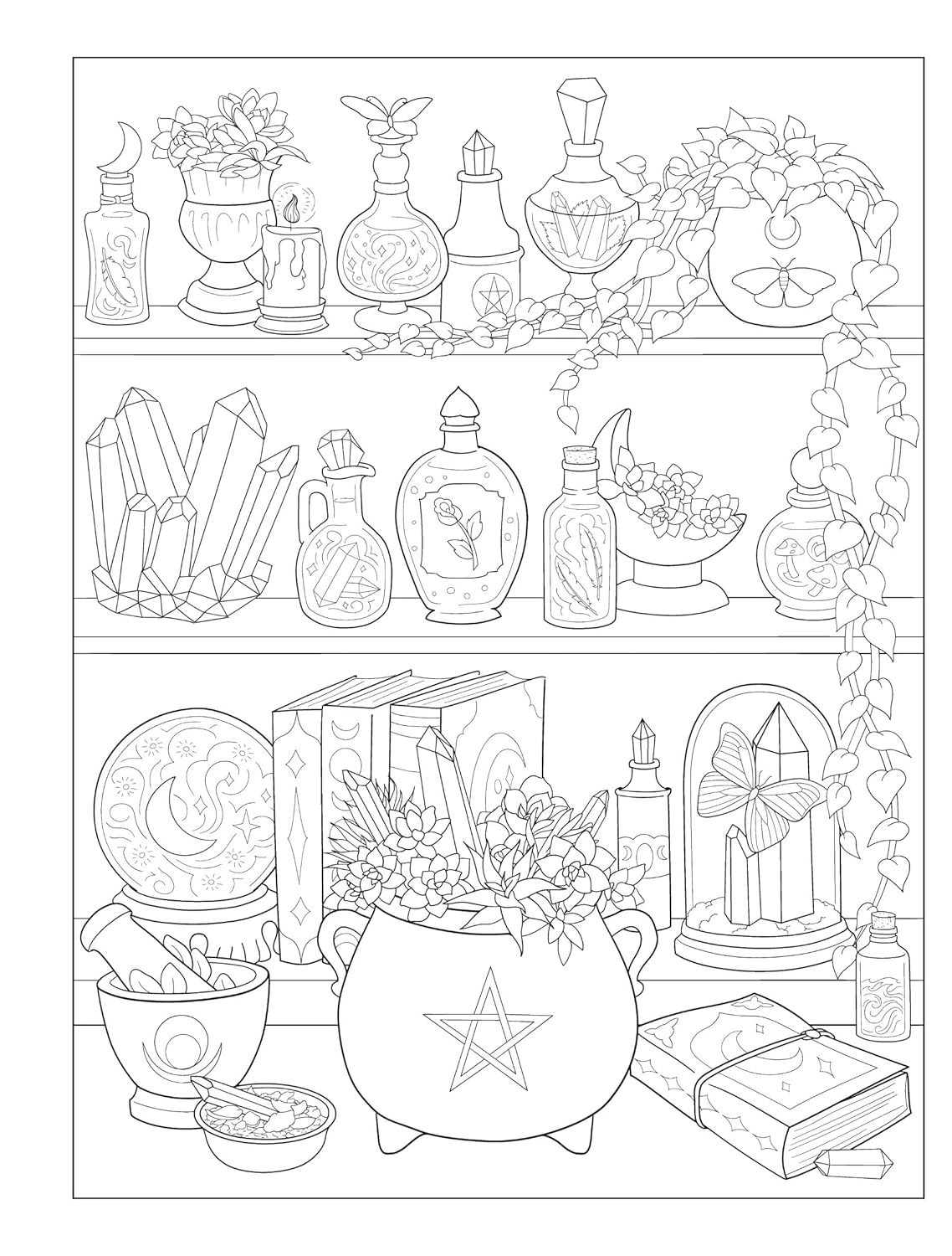 Creative Haven Witchcraft Coloring Book