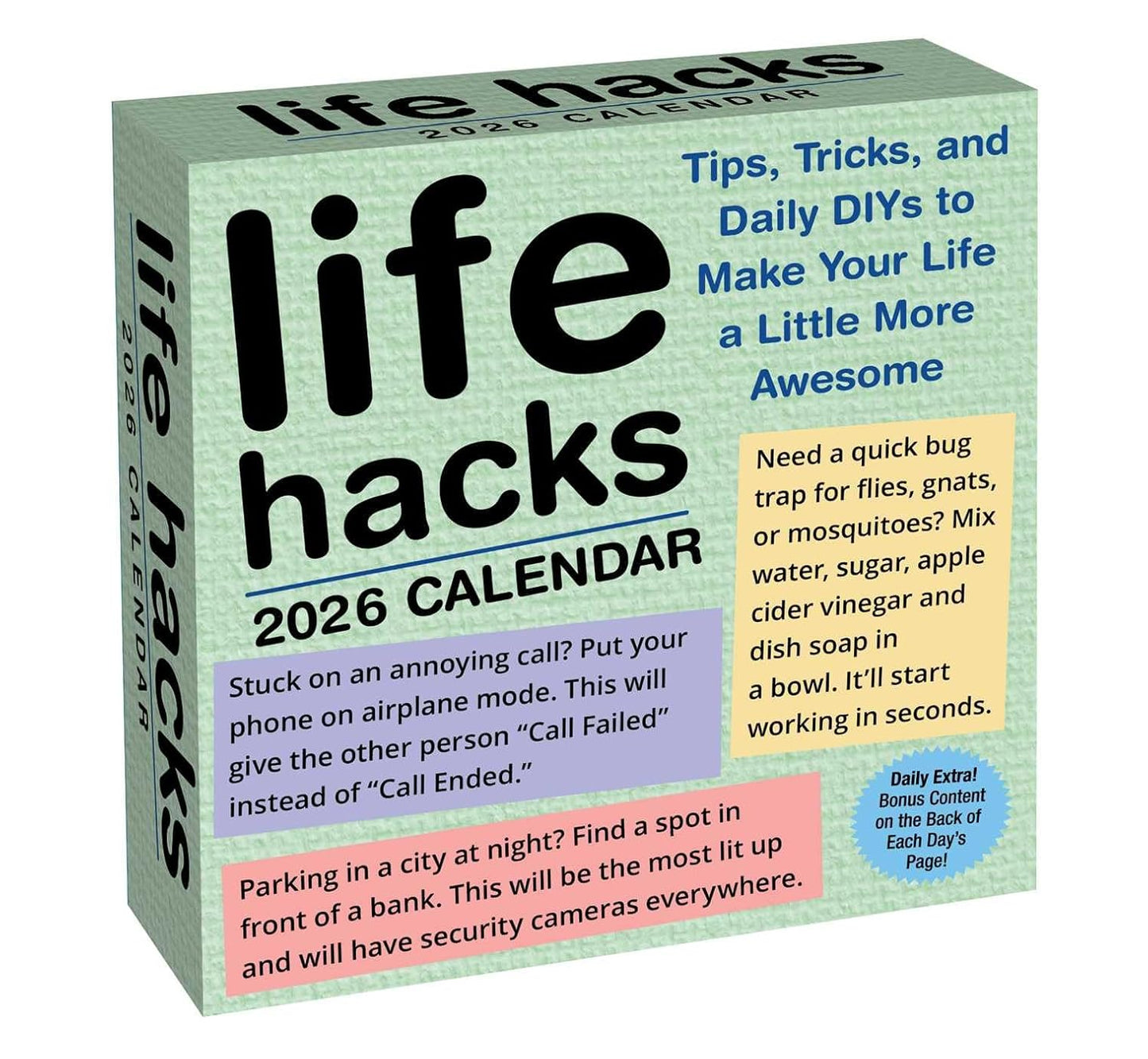 Life Hacks 2026 Day-to-Day Calendar