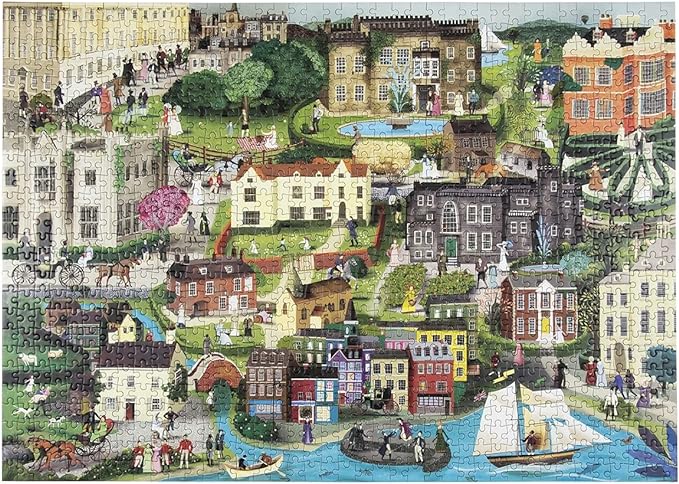 The World of Jane Austen - A Jigsaw Puzzle with 60 Characters and Great Houses to Find