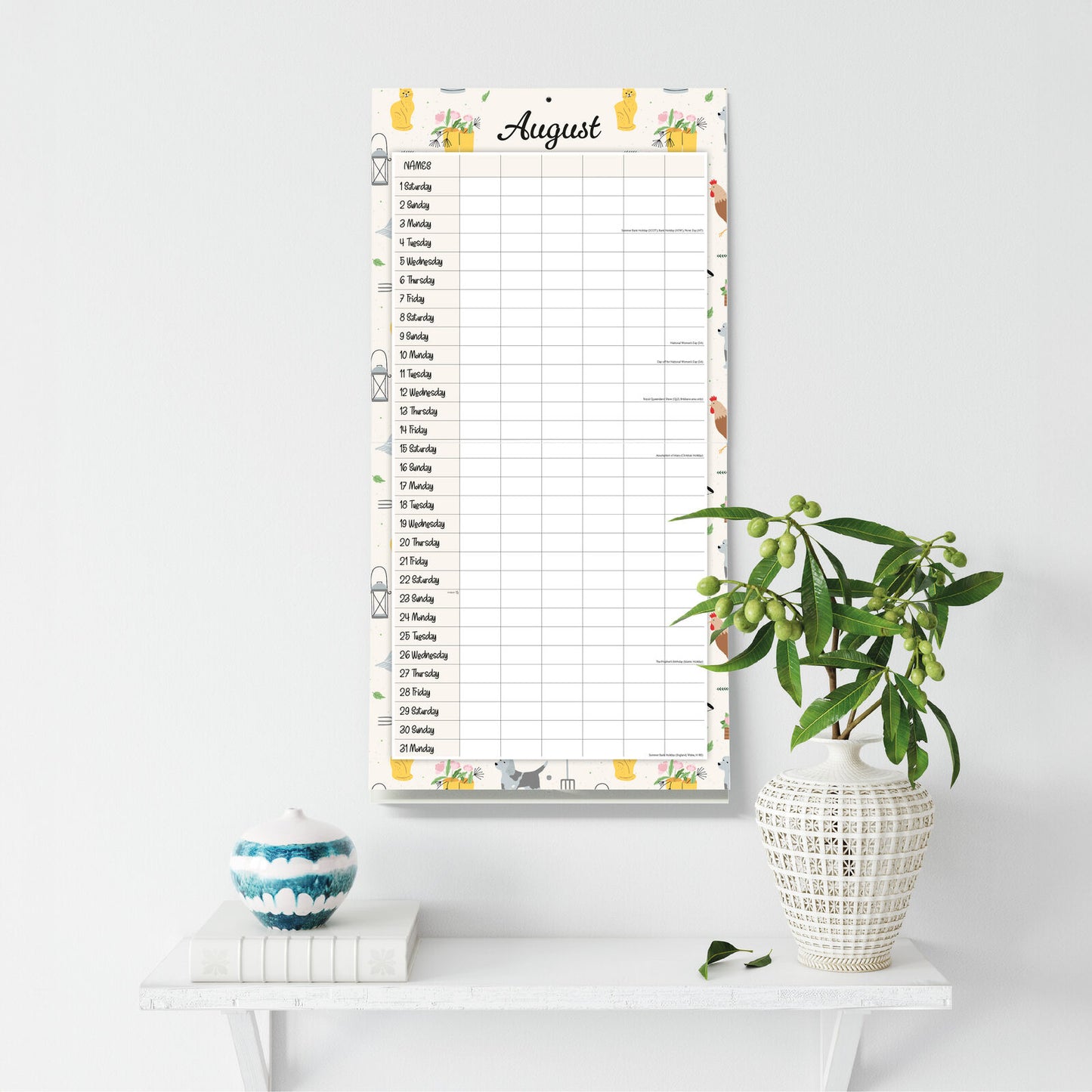 Family Organiser - At Home 2026 Square Wall Calendar