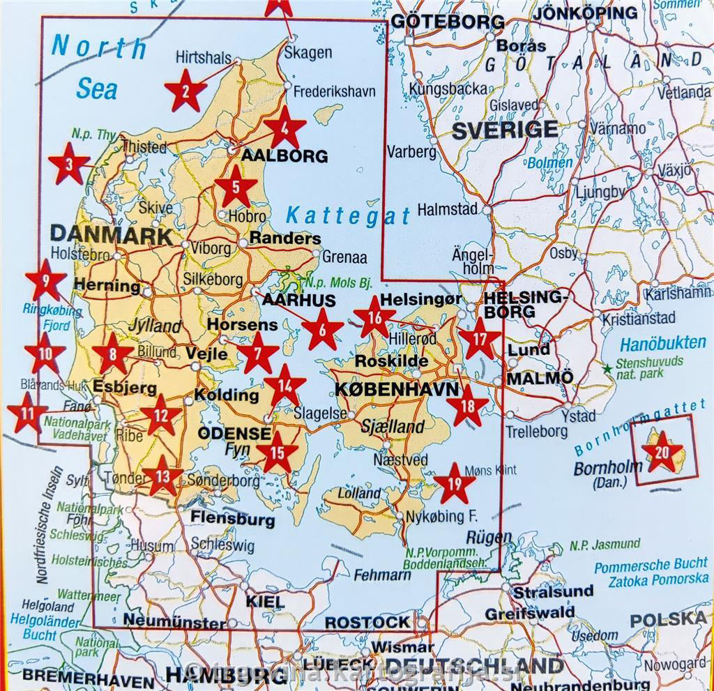 Danska 1 : 350 000 (avtokarta)