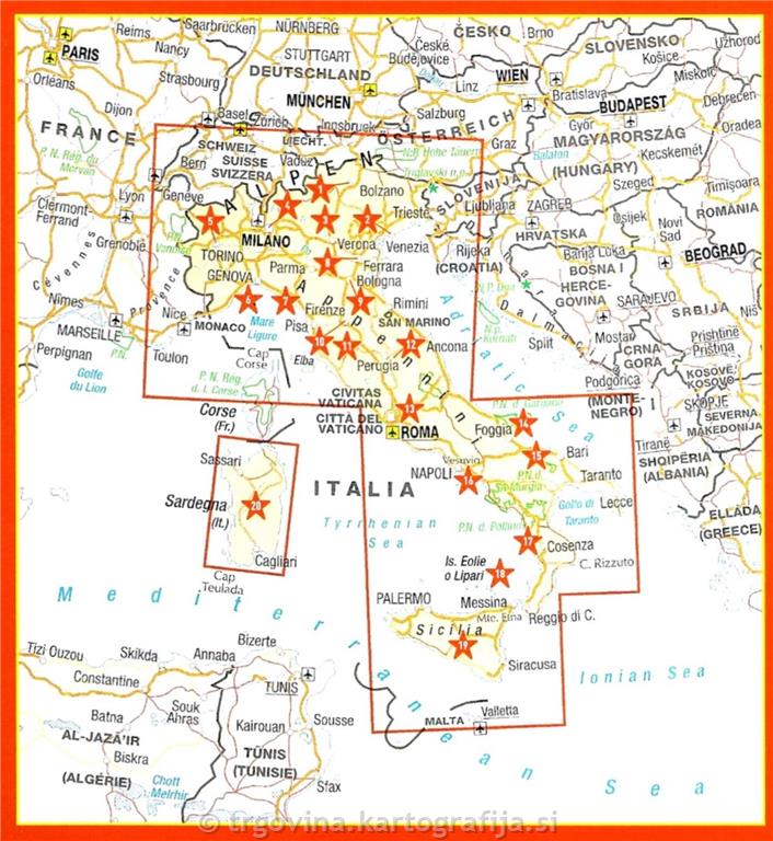 Italija 1 : 800 000 (Avtokarta)
