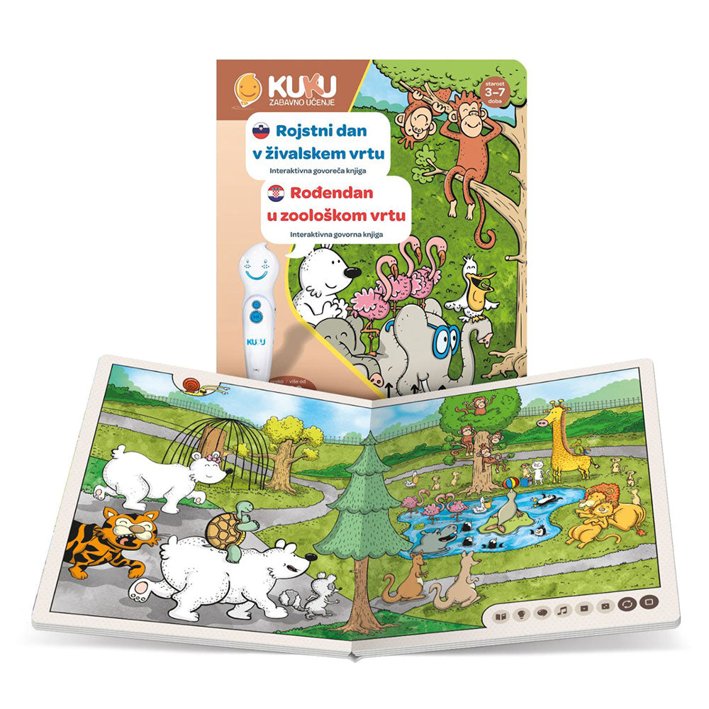 Interaktivna knjiga KUKU - Rojstni dan v živalskem vrtu (brez pisala)