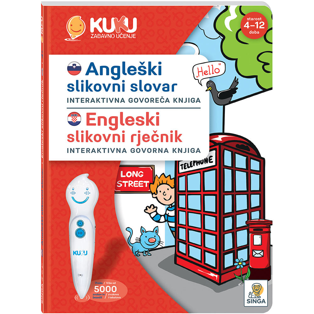 Interaktivna knjiga KUKU: Angleški slikovni slovar (brez pisala)