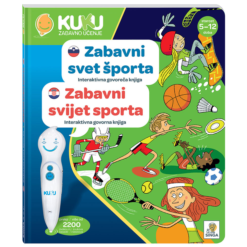 Interaktivna knjiga KUKU: Zabavni svet športa (brez pisala)