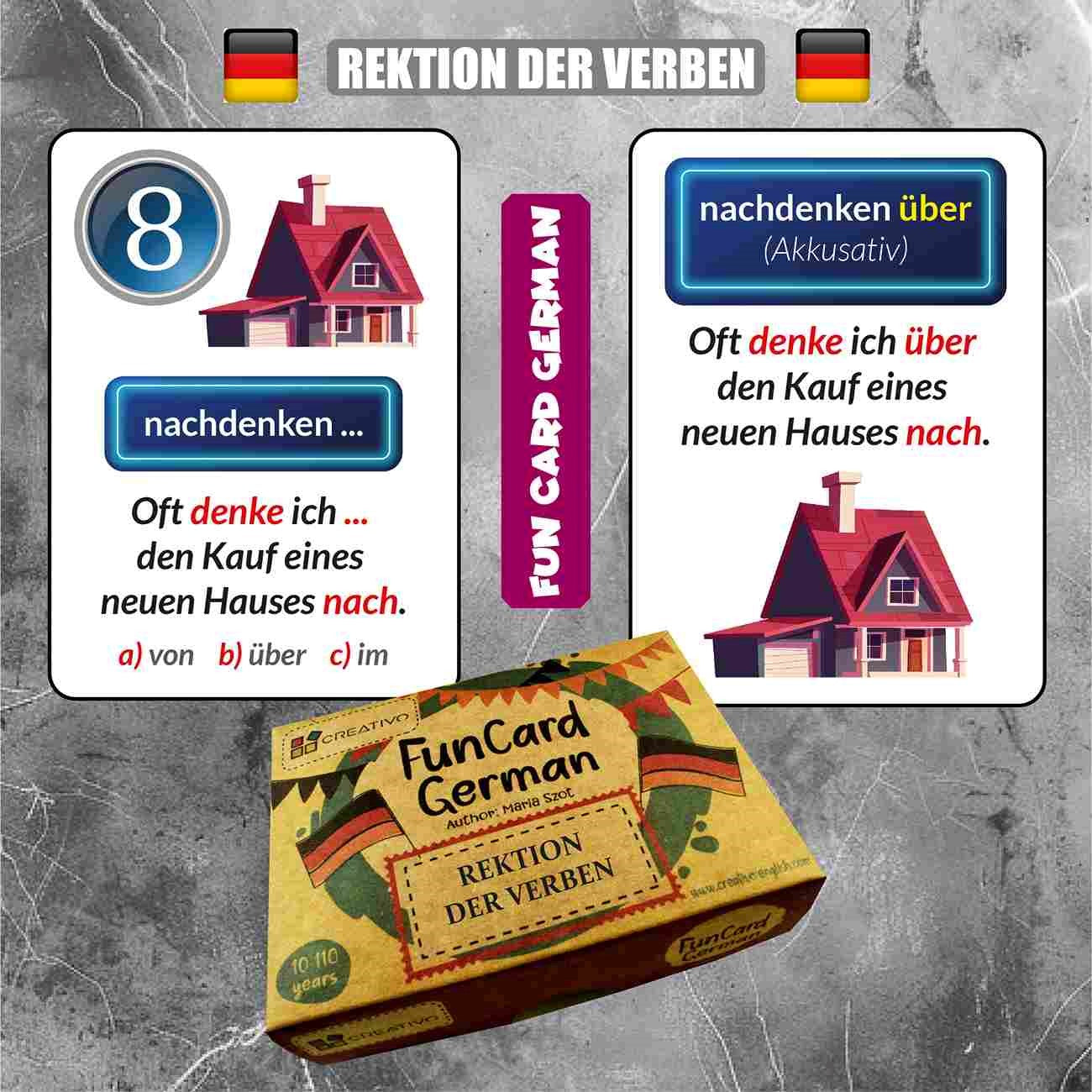 Creativo Fun Card German - Rektion der Verben, didaktične kartice