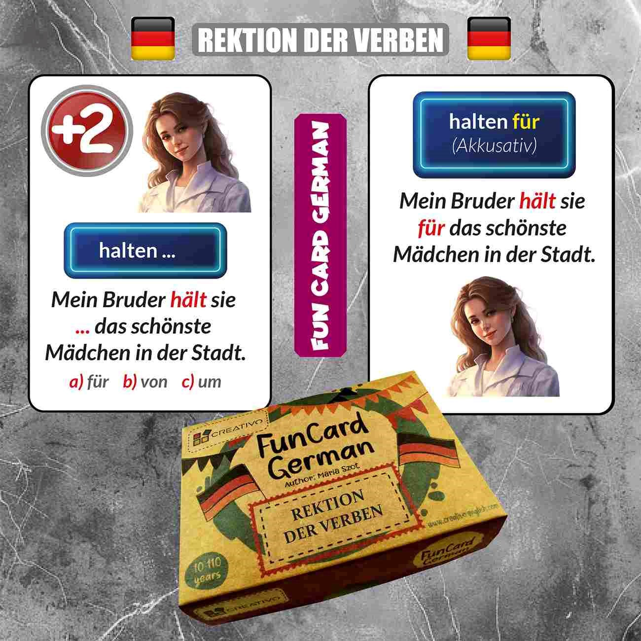 Creativo Fun Card German - Rektion der Verben, didaktične kartice