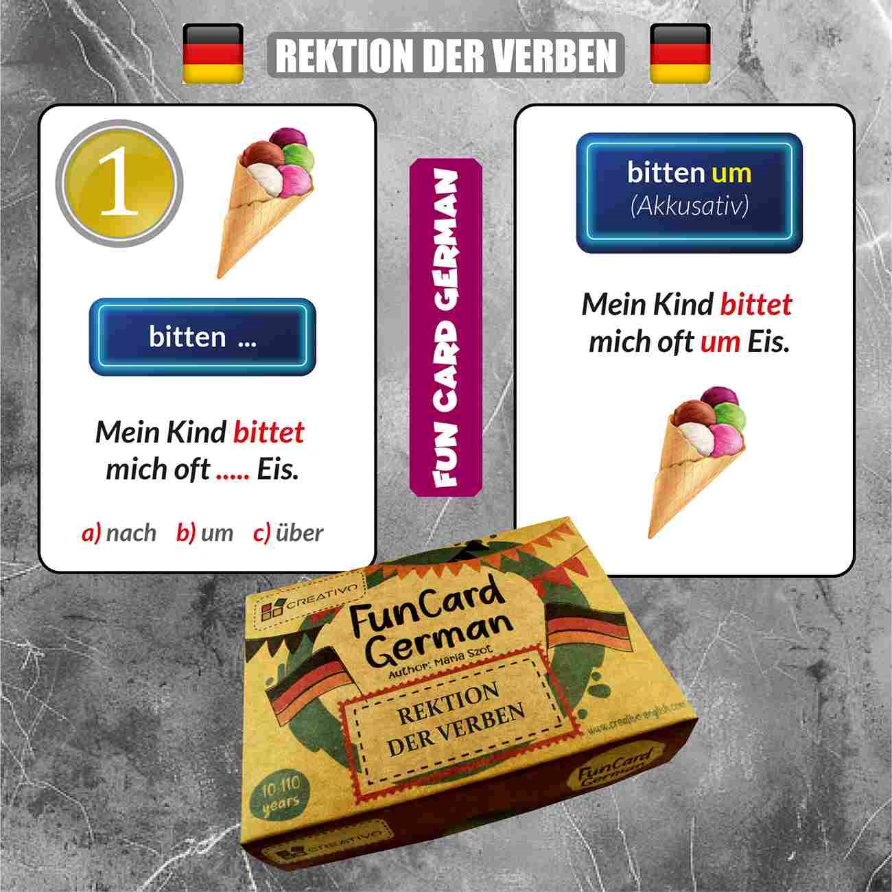 Creativo Fun Card German - Rektion der Verben, didaktične kartice