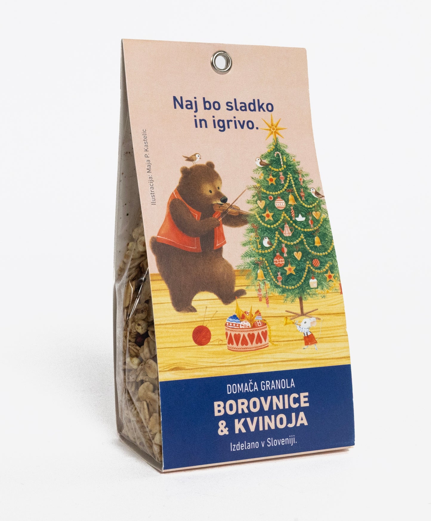 Granola mini, MEDVED, borovnica in kvinoja, 80 g