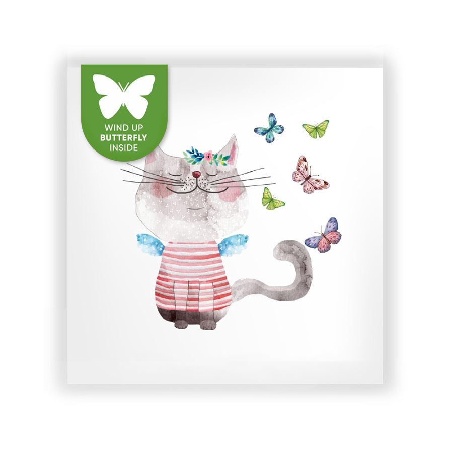 Voščilnica Pussycat and butterflies, metulj