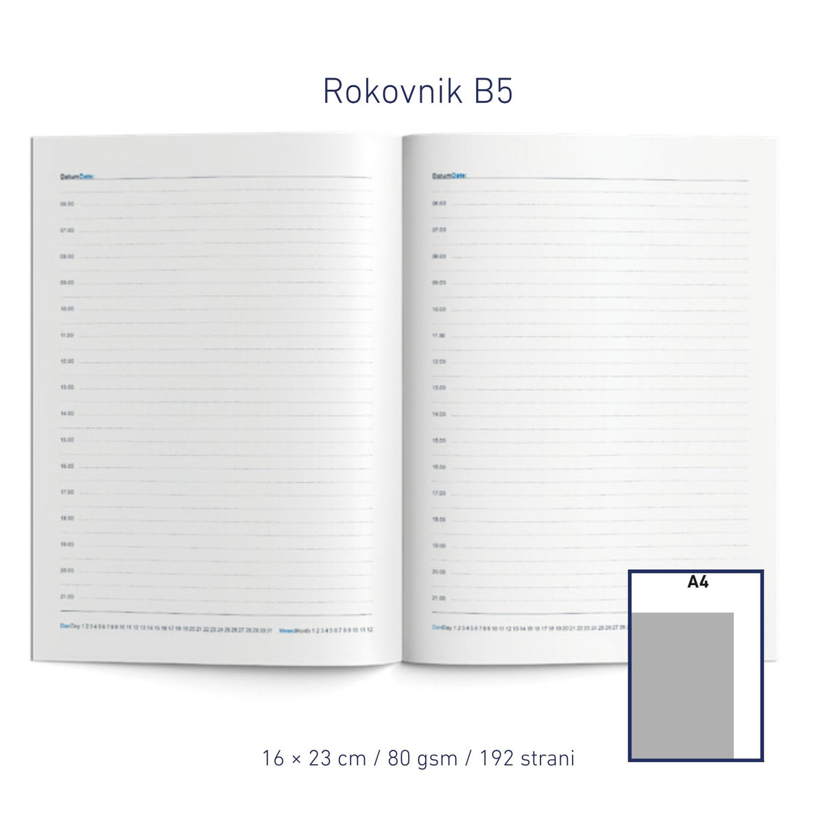 Rokovnik B5, srebrn