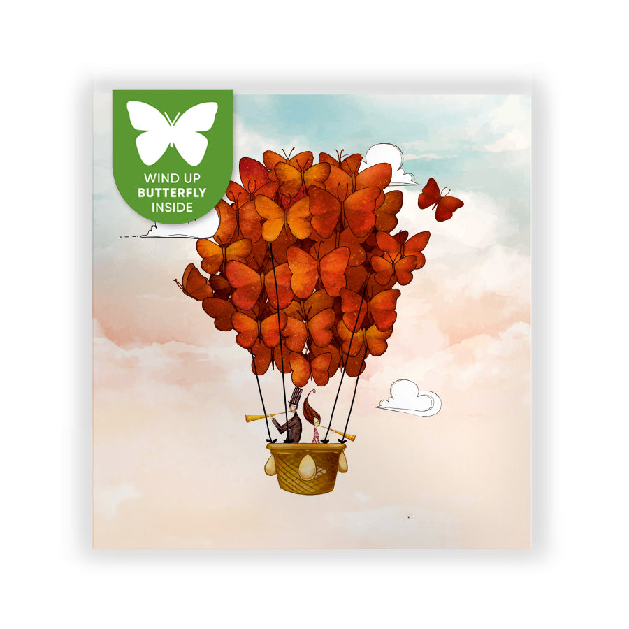 Voščilnica Together in the sky, metulj