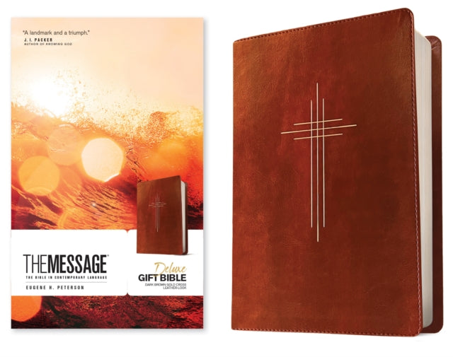 Message Deluxe Gift Bible, Dark Brown Gold