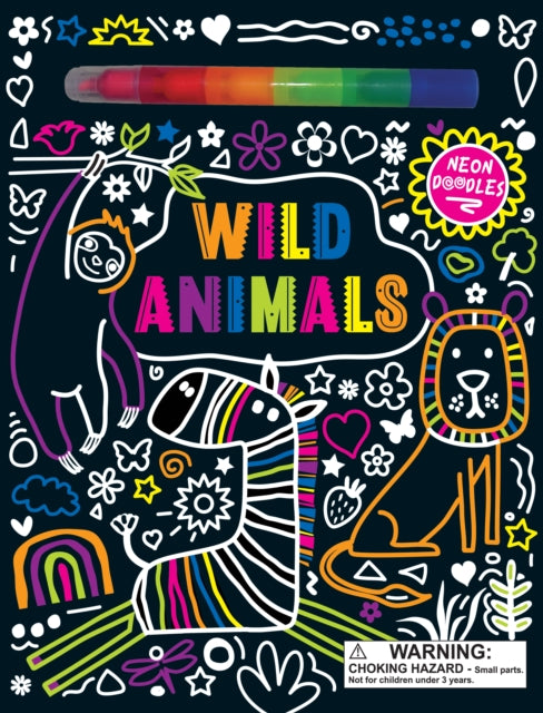 Neon Doodles Book - Wild Animals