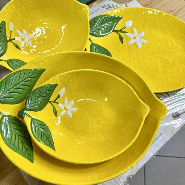 Servirna posoda/pladenj Fleurs et Citrons, 30x22 cm