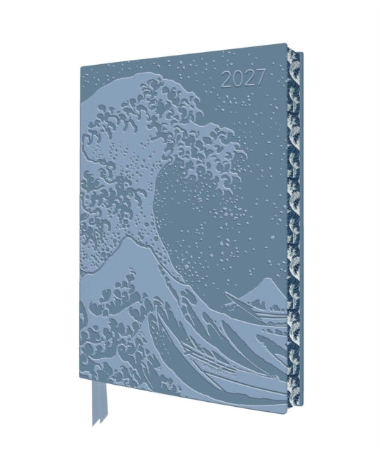 Katsushika Hokusai: The Great Wave 2027 Artisan Art Vegan Leather Diary Planner - Page to View with Notes