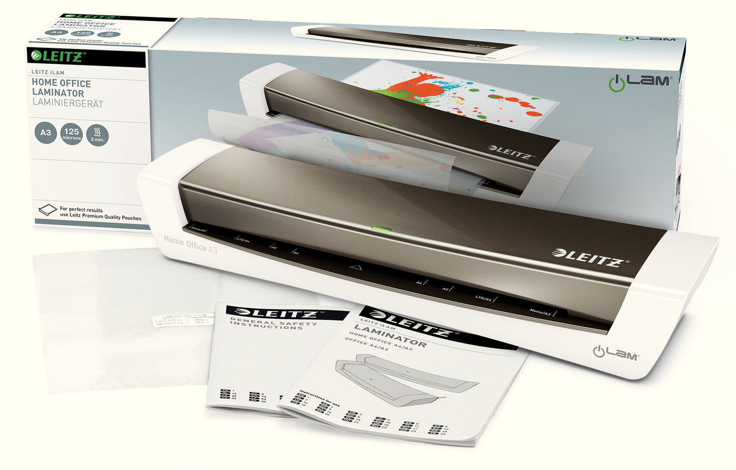 Plastifikator Leitz Ilam Home Office A3, kov. srebrna
