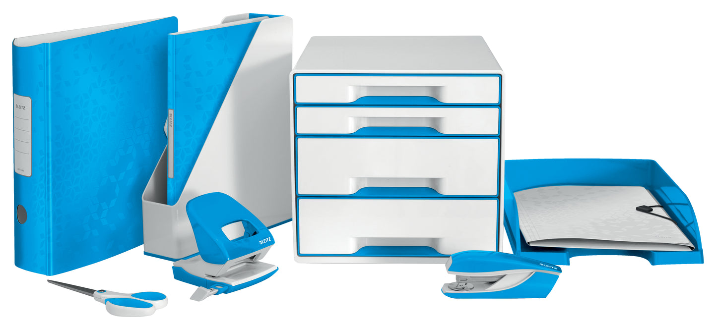 Luknjač Leitz Wow, 30-listni, biserno moder