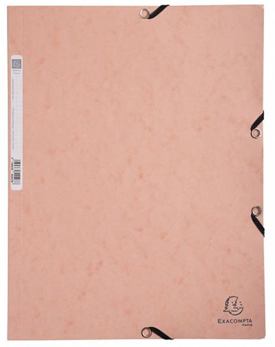 Mapa s klapo in elastiko Exacompta, A4, kartonska, pastelno roza