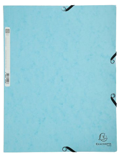 Mapa s klapo in elastiko Exacompta, A4, kartonska, pastelno modra
