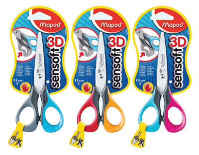 ŠKARJE MAPED SENSOFT FLUO, za levičarje, sortirane barve