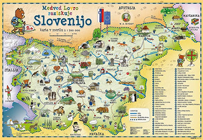 Medved Lovro raziskuje Slovenijo (stenska karta, piši-briši)
