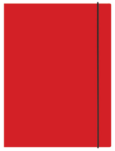 Mapa s klapo in elastiko A4, kartonska, rdeča