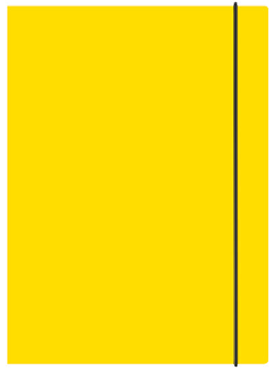 Mapa s klapo in elastiko A4, kartonska, rumena