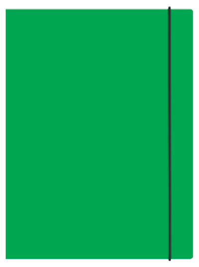 Mapa s klapo in elastiko A4, kartonska, zelena