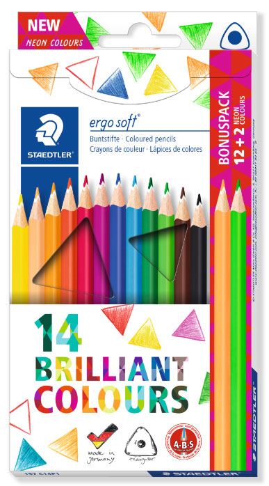 Barvice Staedtler 157 C14P1 Ergosoft, kartonasta škatla, 12/1+2
