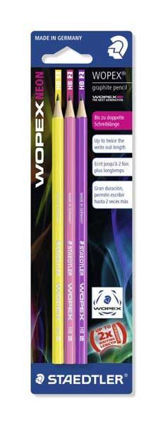 SVINČNIK STAEDTLER WOPEX NEON, 3/1,rumen,roza,vijo