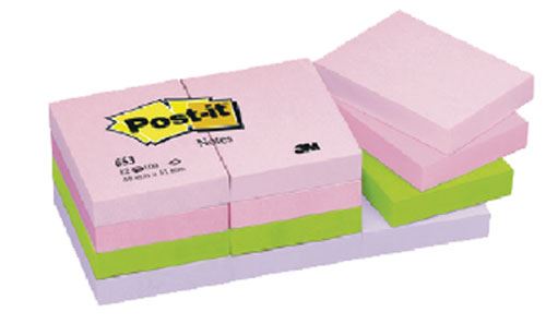Blokci samolepilni Post-it 3M 38 x 51/100 653 fl- floral 12/1