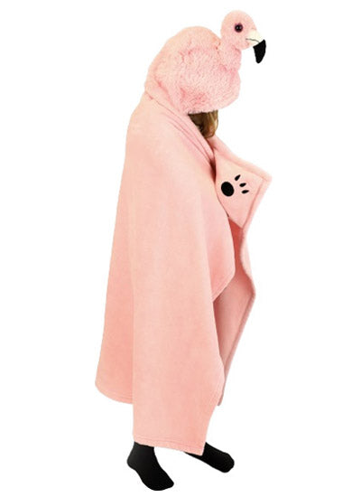 Otroška odeja s kapuco NOXXIEZ, Flamingo