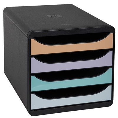 Predalnik Bigbox AQUAREL, črna/4 pastel barve