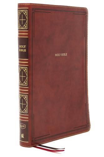 KJV, Thinline Bible, Giant Print, Leathersoft, Brown, Red Letter Edition, Comfort Print - Holy Bible, King James Version