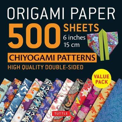 Origami Paper 500 sheets Chiyogami Designs 6 inch 15cm - High-Quality Origami Sheets Printed with 12 Different Designs